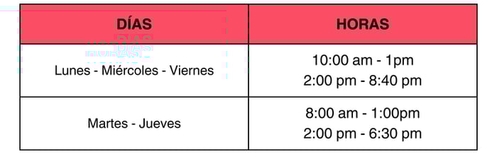 800 am - 100pm 200 pm - 630 pm